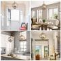KSANA Farmhouse Orb Chandelier, Handmade Wood Light Fixture for Dining & Living Room, Foyer, Bedroom, Kitchen Island and Entryway
