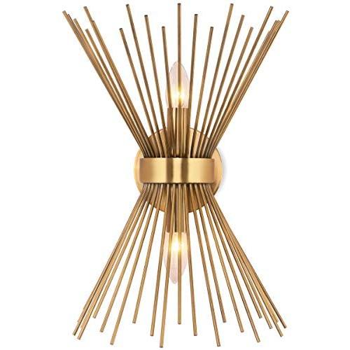 bgLight Modern Antique Brass Wall Sconce, Up & Down Gold Industrial Vanity Light Modern Wall Mounted Lamp for Bathroom, Mirror Cabinet, Bedroom Headboard , Living Room, Hallway- Pack of 1