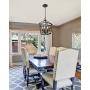 EAPUDUN Farmhouse Lantern Chandelier, 5-Light Metal Adjustable Height Industrial Square Pendant Light for Living Room,Kitchen Lsland,Hallway Foyer Hanging Ceiling Lighting, PDA1274-MBK