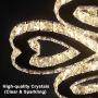 LED Crystal Chandelier Modern Ceiling Light 5-Heart Shape Chandelier Lighting Fixture Flush Mount Pendant Light for Bedroom Living Room Hobby Hallway,Warm White LED Crystal Chandelier Modern Ceiling Light 5-Heart Shape Chandelier Lighting Fixture Flush Mount Pendant Light for Bedroom Living Room Hobby Hallway,Warm White