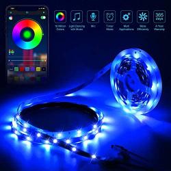 50ft Led Strip Lights, Mindsky APP Controlled Music Sync Color Changing Non-Waterproof Led Lights