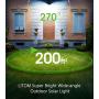 LITOM Solar Lights Outdoor, Wireless Motion Sensor Lights(White Light), 270°Wide Angle, IP65 Waterproof, Easy-to-install Security Lights for Front Door, Yard, Garage, Deck, Porch- Pack OF 4