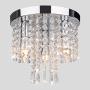 Modern Mini Circle Flush Mount Ceiling Light Fixture，3-Lights Crystal Chandelier Chrome 2-Tier Crystal Ceiling Lamp Chandelier Lighting for Bedroom, Hallway, Living Dining Room, Kitchen D9.84xH8.8''