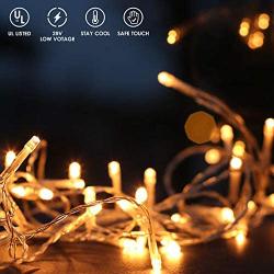 FOAMICHI 150 LED Outdoor String Lights, Waterproof Extendable Twinkle Lights 8 Modes Fairy Lights Plug in, Christmas Lights for Outdoor Wedding Party Xmas Decor (Warm White)