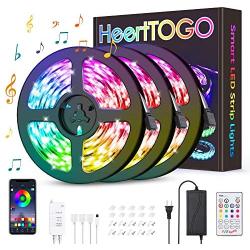 LED Strip Lights HEERTTOGO 39.37ft Bluetooth APP Control Music Sync Color Changing LED Lights with 23 Keys IR Remote,360 LEDs 5050 RGB 3 Ways Control LED Strip Lights for Bedroom Home DIY Decorations