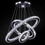 Crystal Chandelier, 27.5'' x 19.6'' x 11.8'' Dining Room Living Room Modern LED Ceiling Pendant Light Contemporary 3 Rings Adjustable Stainless Steel Lighting Fixtures (3r Cool White)