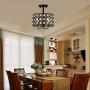 HMVPL 3-Light Crystal Ceiling Lamp, Modern Semi Flush Mount Pendant Lighting Fixtures for Kitchen Island Dining Room Foyer Hallway Entryway Farmhouse Closet