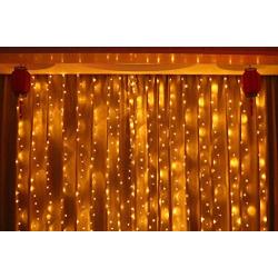 AIDDOMM 300 LED Curtain Lights, for Bedroom Outdoor Indoor, Waterproof, Warm White, 8Modes