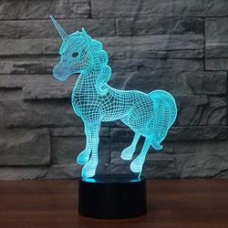 Unicorn Night Light YKLWORLD 3D Led Illusion Table Lamp 7 Changing Color Toys Christmas Birthday Gifts for Kids Girls Bed Room Decor