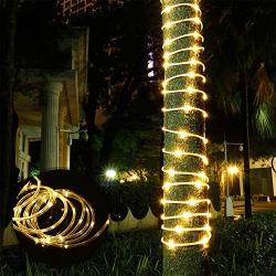 Solar Rope Lights Outdoor String Lights , 2 Pack 65.6ft 20M 200 LED Waterproof Solar Rope Tube for Garden, Fence, Yard, Party, Wedding,Christmas Tree Décor