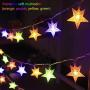 Xingpold Star String Lights Battery Operated Christmas Star Lights 50 LED 16.4 ft Color Changing Star Fairy Lights with Remote Dimmable Star Lights for Bedroom Kids Tent Christmas Garden Balcony Decor