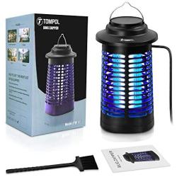 TOMPOL Bug Zapper for Outdoor and Indoor, Waterproof Insect Fly Pest Attractant Trap, 4200V Powered Electric Mosquito Zappers Killer for Backyard, Patio (Black)