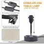 USB Bedside Table Lamp, Comzler Modern Nightstand Lamp with USB Port to Recharge Your Devices,LED Bulb Included,Fabric Shade,Ambient Light Bedside Desk Lamp for Bedroom