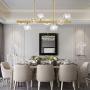 NOXARTE Brass Chandelier Modern Crystal Gold Sputnik Pendant Light Flush Mount for Dining Room Hallway Bedroom 8 Lights