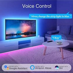 NiteBird Smart Led Strip Lights, 9.2Ft TV Backlight Works with Alexa Google Home,RGB Led Light Kit for 32 to 60 Inch TV, Sync with Music, Waterproof 5050 Smart Led TV Backlights with Controller