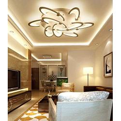 LAKIQ Multi Light Modern LED Ceiling Chandelier Windmill Shape Acrylic Semi Flush Mount Lighting Fixture Indoor Ceiling Lights for Living Room Bedroom (Warm Light, 9 Lights)