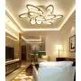 LAKIQ Multi Light Modern LED Ceiling Chandelier Windmill Shape Acrylic Semi Flush Mount Lighting Fixture Indoor Ceiling Lights for Living Room Bedroom (Warm Light, 9 Lights)