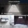 KOMINT Solar Motion Lights Outdoor, 258 LEDs Super Bright LED Solar Lights Outdoor IP65 Waterproof Outdoor Solar Lights for Garden Fence Patio Backyard Garage(2 Pack)