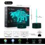 Dinosaur 3D Night Light Table Desk Lamp, Elstey 7 Colors Optical Illusion Touch Control Lights with Acrylic Flat & ABS Base & USB Cable for Christmas Gift