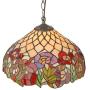 BAYCHEER Vintage Lovely Hanging Lamp 2 Lights Tiffany Pendant Lamp with Vibrant Stained Glass Shade for Dining Room, Kitchen Island, Bedroom