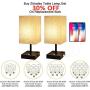 Bedside Lamp, 3 Way Dimmable Touch Control Table Lamp with 2 USB Charging Ports 2 AC Outlets, Nightstand Lamp with Flaxen Fabric Shade Bedroom Lamp for Bedroom Living Room, Reading, Office, Set of 2
