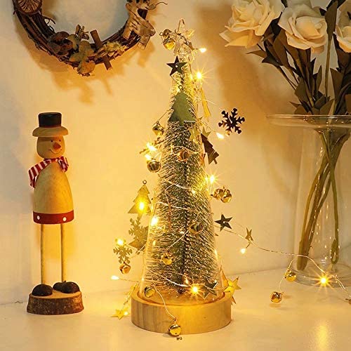 2-Pack Christmas String Lights, LED String Lights with Stars Lights 40LED Warm Light and Bells，Fairy Lights Decoration for Indoor Outdoor, for Bedroom, Christmas, Parties, Wedding, Centerpiece