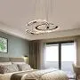 Modern Crystal Chandelier Light Fixtures 2 C Rings LED Pendant Lighting Adjustable Stainless Steel Ceiling Hanging Lamps for Living Room Bedroom Staircase (2C Warm White) Modern Crystal Chandelier Light Fixtures 2 C Rings LED Pendant Lighting Adjustable Stainless Steel Ceiling Hanging Lamps for Living Room Bedroom Staircase (2C Warm White)
