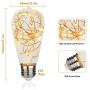 MEILUX LED Globe Fairy Light Bulb，ST64 E26 Warm White Edison Screw Night Lights,Flash Starry Decorative Copper Wire String Lights for Bedroom Living Room Festival Christmas, Non-dimmable, 4 Pack