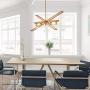 LOG BARN Gold Chandelier, 25.5'' Modern Chandelier, 5 Lights Medium Linear Light Fixture for Kitchen Island, Dining Room, Foyer, Entryway, Bedroom, Brushed Golden Brown Finish