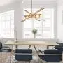 LOG BARN Gold Chandelier, 25.5'' Modern Chandelier, 5 Lights Medium Linear Light Fixture for Kitchen Island, Dining Room, Foyer, Entryway, Bedroom, Brushed Golden Brown Finish