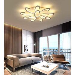 LAKIQ Multi Light Modern LED Ceiling Chandelier Windmill Shape Acrylic Semi Flush Mount Lighting Fixture Indoor Ceiling Lights for Living Room Bedroom (Neutral Light, 12 Lights)