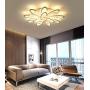 LAKIQ Multi Light Modern LED Ceiling Chandelier Windmill Shape Acrylic Semi Flush Mount Lighting Fixture Indoor Ceiling Lights for Living Room Bedroom (White Light, 9 Lights)