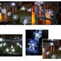 KNONEW 100 LED Snowflake String Lights 33ft Christmas String Lights with 8 Lighting Modes, Fairy Lights for Xmas Garden Patio Bedroom Party Decor Indoor Outdoor Lighting Decorations (Cool White)