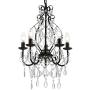 Riomasee Mini Crystal Chandelier 5 Lights Bronze Chandelier with K9 Crystal Raindrop Iron Ceiling Light Fixtures for Bedroom,Dining,Living Room