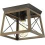 Progress Lighting P350022-020 Briarwood Collection Farmhouse Flush Mount Ceiling Light, One, Antique Bronze