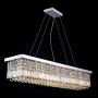 SILJOY Rectangular Crystal Chandelier Lighting Modern Rectangle Raindrop Pendant Light Fixture for Dining Room Over Island Modern Adjustable Led Pendant Lighting L47'' X W10'' X H10''