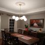 6 Lights Glass Chandelier, Satin Brass Pendant Lighting, Branch Molecule Magic Bean Ceiling Lamp for Living Dining Room, Restaurant, Bedroom