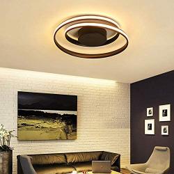 LED Bedroom Light Modern Chandelier Flush Mount Ceiling Lamp Dimmable Acrylic Panel Unique Minimalist Livingroom Pendant Light with Remote Control Dining Room Kitchen Island Office (White) (Black1)