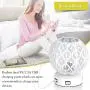 Lifeholder Table Lamp, 3 Way Dimmable Bedside Lamp with Dual USB Ports, Modern Globe USB Lamp Include Edison Bulb, Decorative Touch Lamps for Bedroom,Living Room,Office (White)