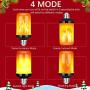 LED Flame Effect Fire Light Bulb, Upgraded 4 Modes Flickering Fire Christmas Lights Decorations, E26 Base Flame Bulb with Upside Down Effect (Yellow, 4 Pack)