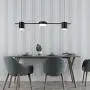LAKIQ Modern Linear Pendant Lighting Fixture 3/5 Lights LED Chandelier Hanging Ceiling Light for Dining Table Living Room Kitchen Island(Black,3 Lights,Warm Light)