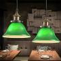 HTRUIYA Green Glass Hanging Light ，Creative Industrial Edison Vintage Style Home Lighting Restaurant Bedroom Living Room Retro Emerald Green Glass Pendant Light