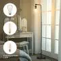 DEWENWILS Modern Floor Lamp for Living Room,Bedroom,Office,Stylish Black Standing Lamp with Adjustable Glass Shade,63 inch Corner Lamp