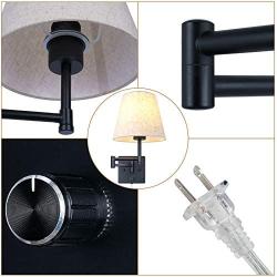 Swing Arm Wall Lamp Plug-in Cord Industrial Wall Sconce with On/Off Switch Wall Lights Fixtures 2-Lights