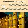 Quntis 2000 LEDs Christmas String Lights - Outdoor & Indoor 165Ft Waterproof Fairy Lights 8 Modes Holiday Decoration Twinkle Lights for Home Garden Wedding Party Xmas Tree, Warm White
