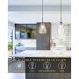 Autelo Kitchen Pendant Lighting, 1-Light Hanging Light Fixture with Hammered Glass Shade in Brushed Black Finish for Dining Room Kitchen Island H3612 BLN