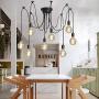 NOXARTE Ceiling Spider Lamp Industrial Hanging Pendant Light Adjustable Wire Indoor Lighting Fixture for Bedroom Living Room 8 Lights