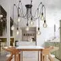 NOXARTE Ceiling Spider Lamp Industrial Hanging Pendant Light Adjustable Wire Indoor Lighting Fixture for Bedroom Living Room 8 Lights