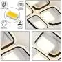 Modern LED Ceiling Light for Bedroom Dimmable Squares Kitchen Flush Mount Ceiling Light Fixture 3-Color Changeable(3000K/4000K/6000K) Black Acrylic Shape with Remote for Bathroom,Living Room,50W Modern LED Ceiling Light for Bedroom Dimmable Squares Kitchen Flush Mount Ceiling Light Fixture 3-Color Changeable(3000K/4000K/6000K) Black Acrylic Shape with Remote for Bathroom,Living Room,50W