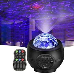 Star Night Light Projector, Vinkki Nebula Galaxy Projector LED Star Light Ocean Wave Projector with Bluetooth Speaker for Baby Kids Bedroom Party Home Holidays Night Light Ambiance